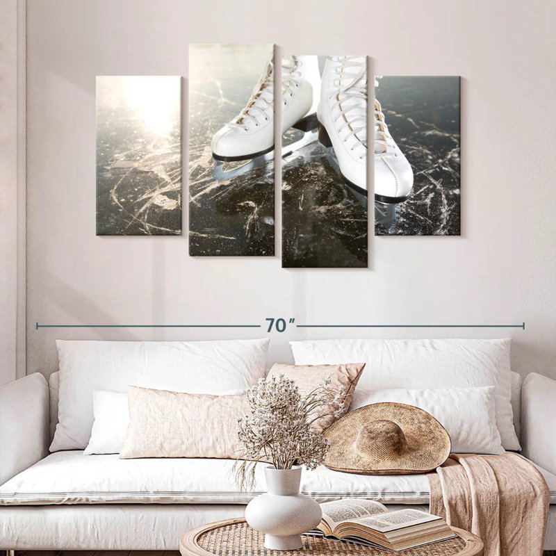 Sireci White Ice Skating Shoes, 32'' H x 52'' W