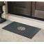 Monogram Large Weave Pattern Door Mat, 24"x39", Natural Rubber, Black, Outdoor Entryway Dirt-Scraper-1619893732