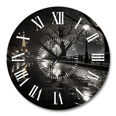 Horloge murale Parisian Moonlit Night I - Cityscapes