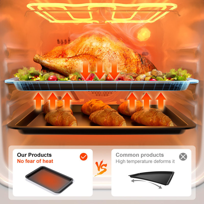 Dark Gray Non-stick Carbon Steel Baking Sheet Pan Set