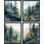 «Green and Teal Watercolor Forest Trees», ensemble de 4 reproductions de cadres photo simples-97762555-97762556