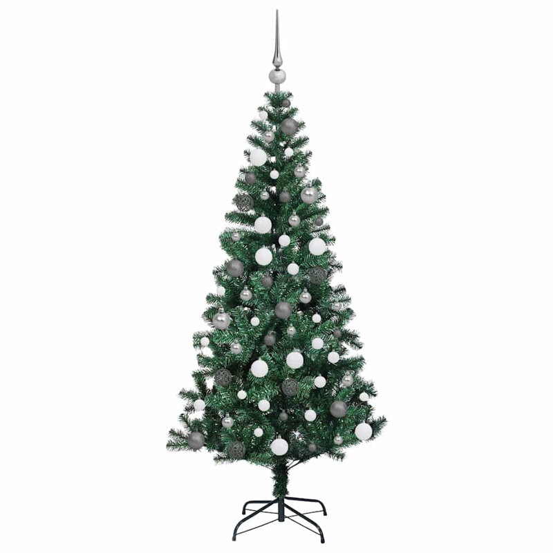  Artificial Christmas Tree Green 70.9" PVC, 5.9', White