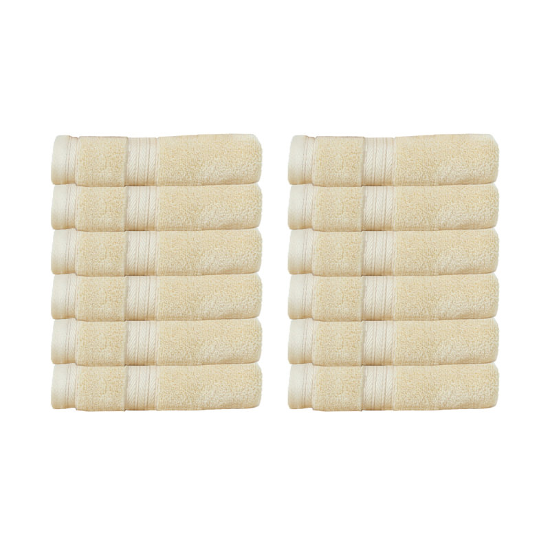 Elegance Essentials 550GSM 100% Cotton Zero Twist Super Absorbent Wash Cloth (Set of 12) - 13"x13", Yellow