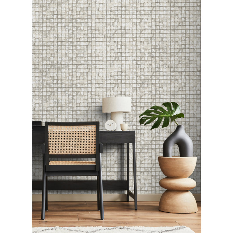 Zubin Geometric Wallpaper, Off-White