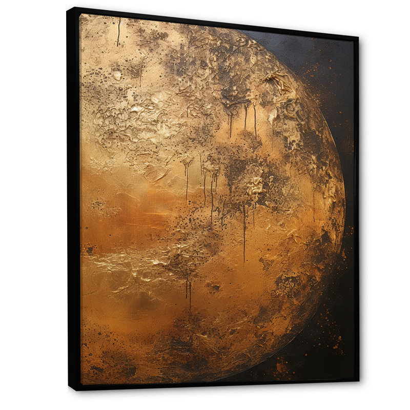 Rayon de lune bronze, H 32 po x l 24 po x P 1 po, Cadre flottant noir