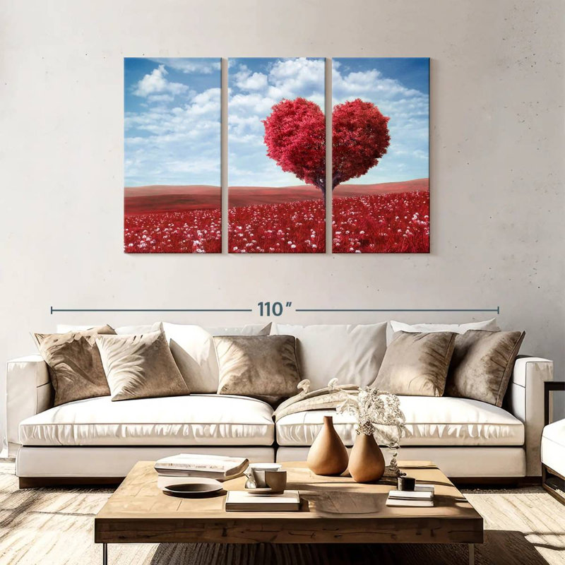 Harnek Red Tree Heart, 48" H x 74" W