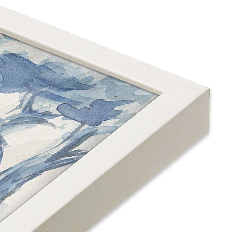 «Azure Wilderness I» par Melissa Wang, reproduction d'art, H 12 po x l 18 po, Blanc