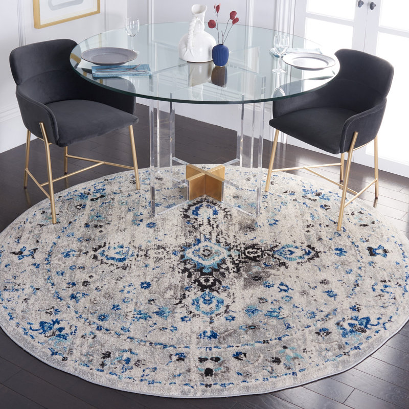 Tapis oriental en jute Madison, Rond 6 pi 7 po