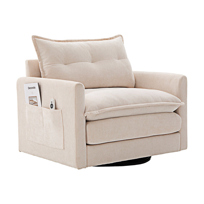 Fauteuil demi-tonneau pivotant, Beige