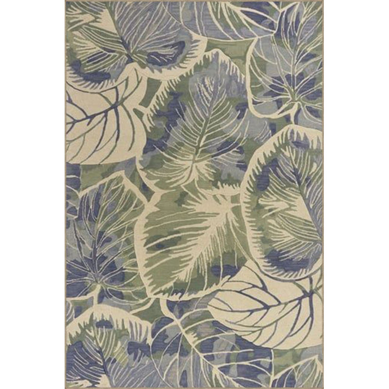 Tapis tissé à motif feuille moderne, Sous-tapis carré 3 pi 3 po inclus