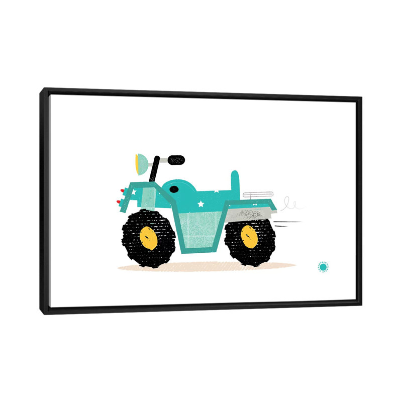 Quad, impression d'art graphique, H 40 po x l 60 po x 1,5 po, Pas de tapis, Toile avec cadre noir