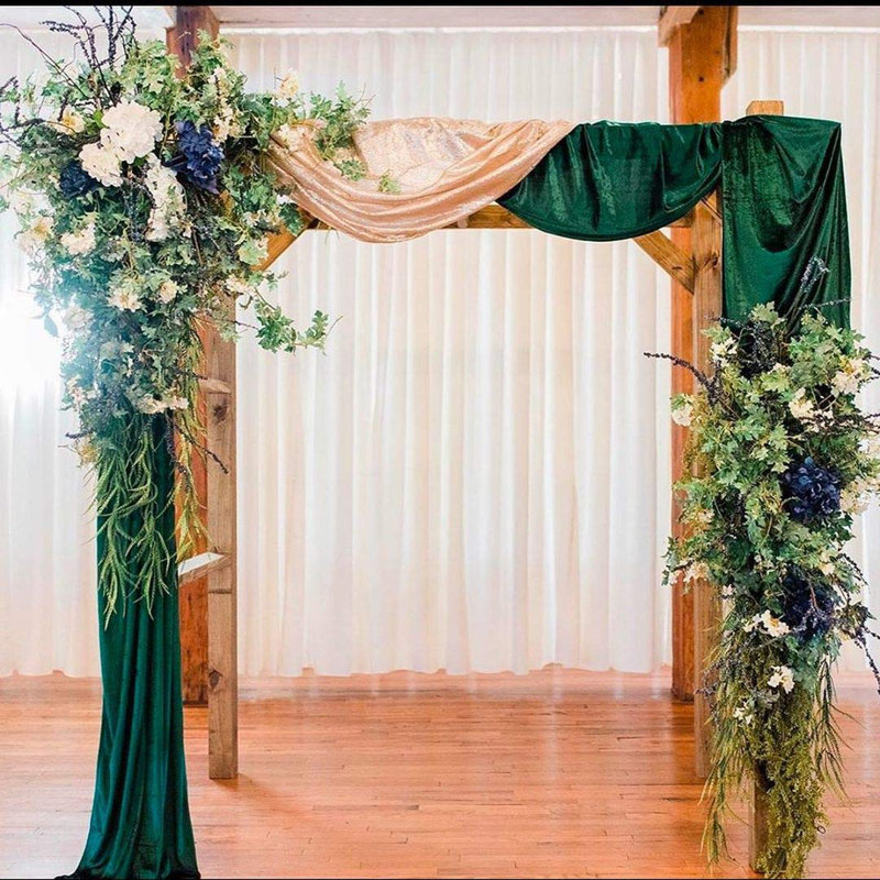 29 X120 Inch Green Velvet Table Runner