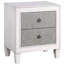 Table de chevet 2 tiroirs gris rustique et blanc vieilli