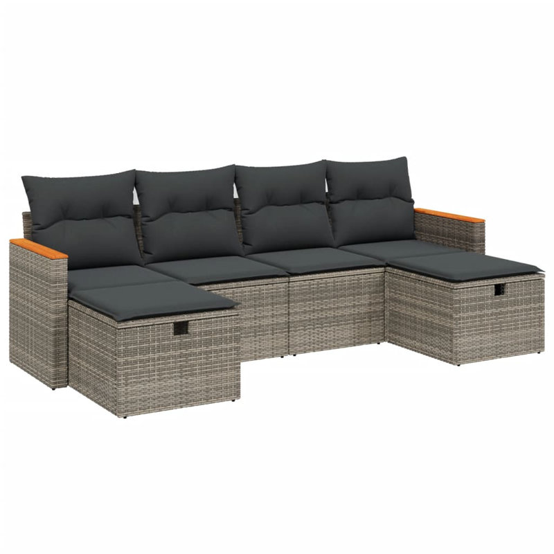 Grand canapé modulaire en rotin PE Vidaxl