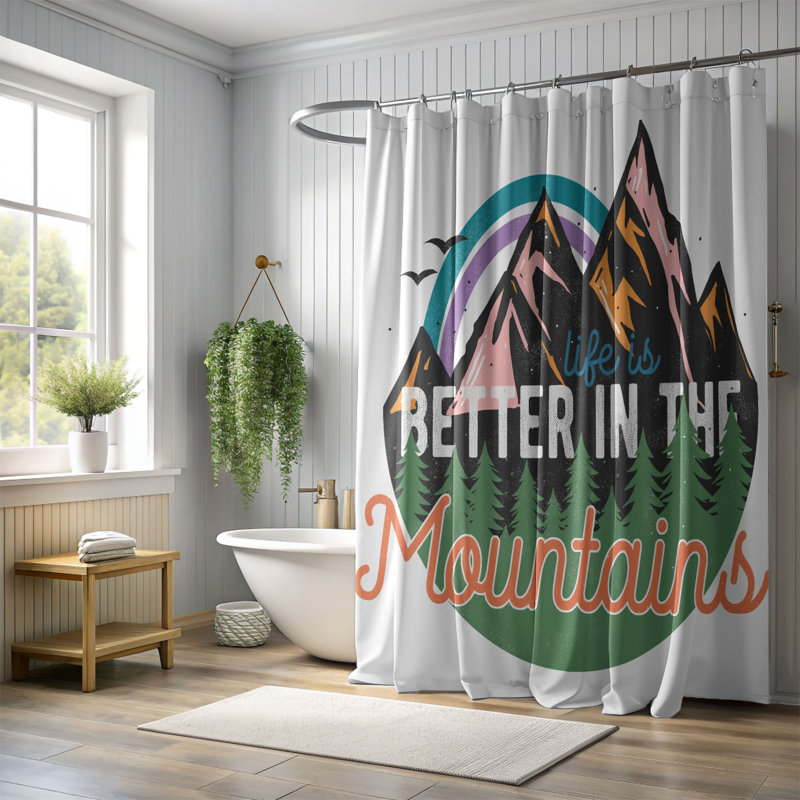 Escape Heights - 1 Piece Standard Shower Curtain, 74"H x 71"W