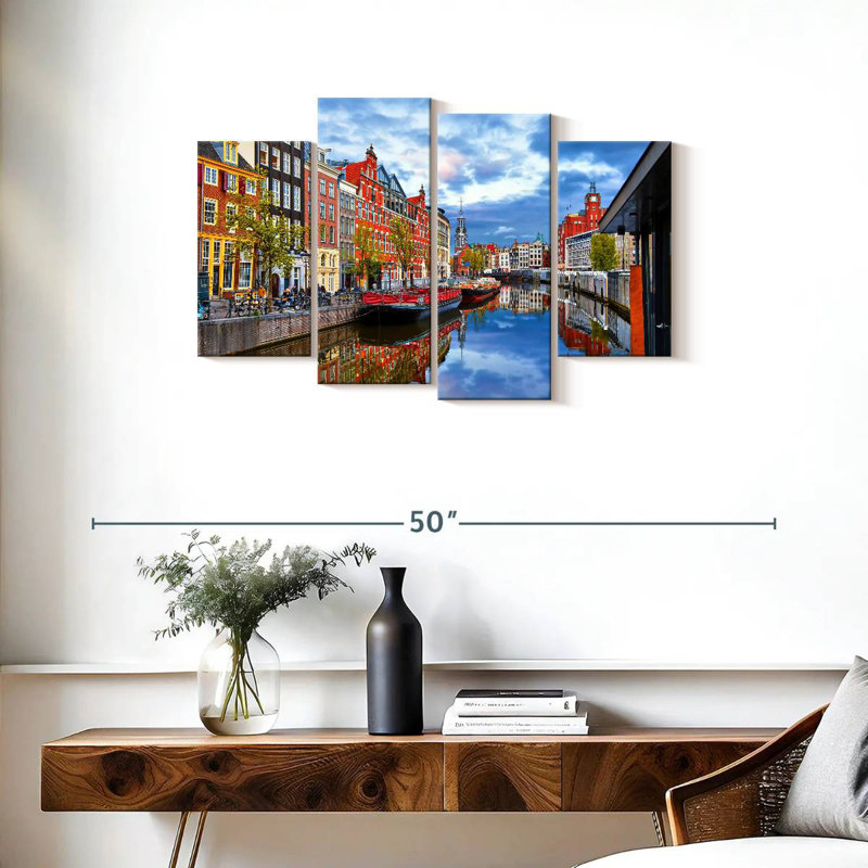 Picturesque amsterdam canal Sireci, H 22 po x l 36 po