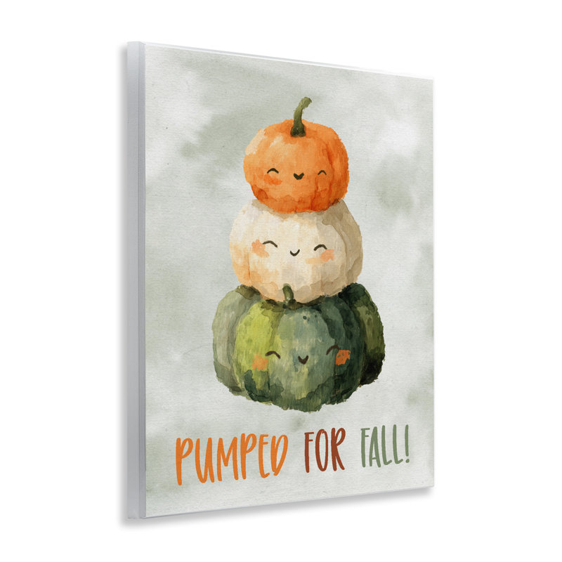 Plaque murale citrouilles souriantes pompées pour l'automne, design par Ziwei Li