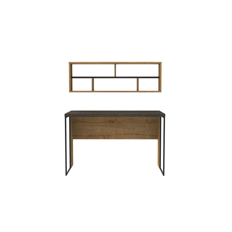 Traudel Writing Desk, Oak/Dark Coffee