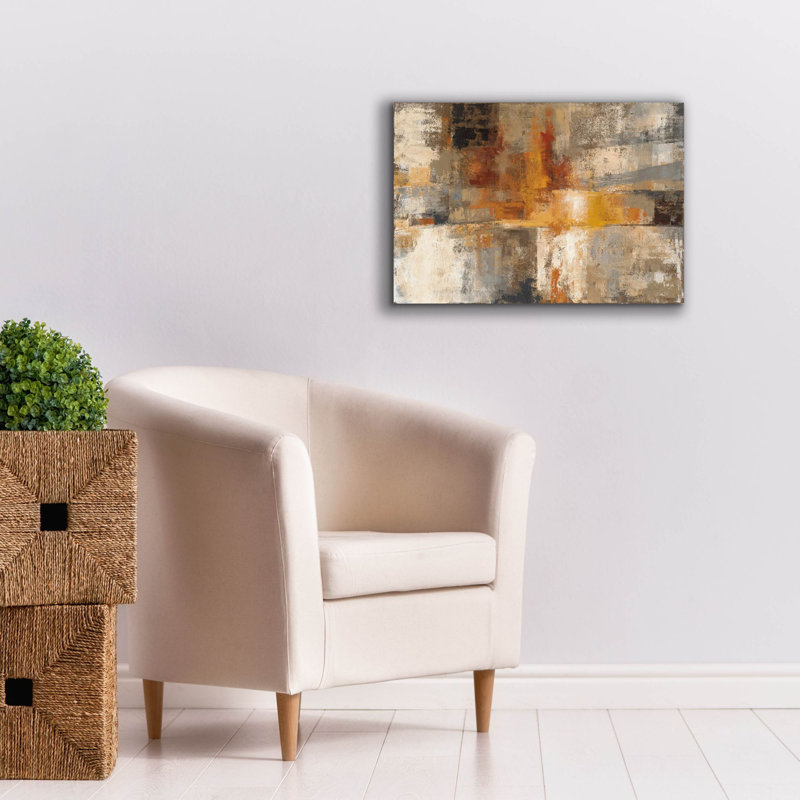 «Silver And Amber C» par Silvia Vassileva, art mural sur toile, H 18 po x l 26 po