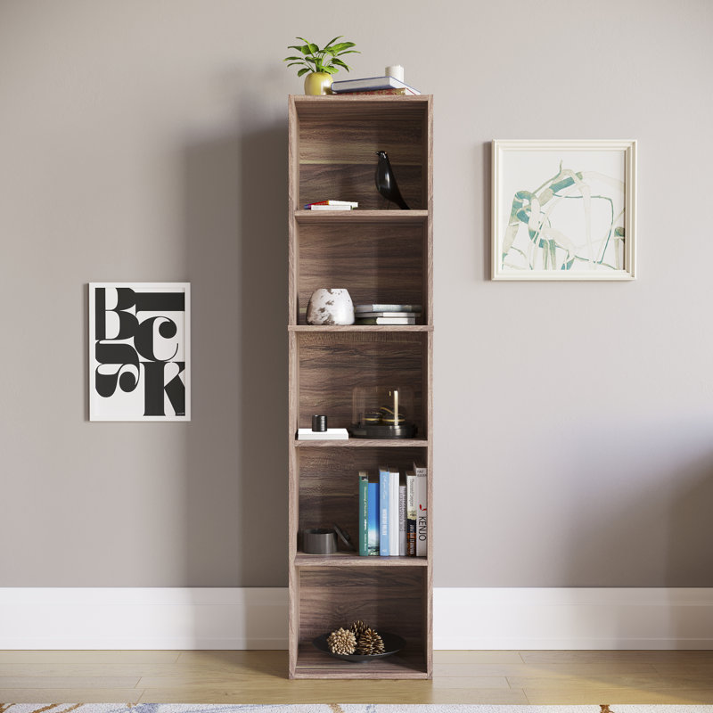 Gerardi 32cm W Standard Bookcase, 132 cm H x 32 cm W, Walnut