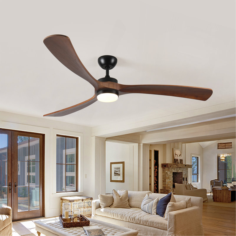72 Inch Solid Wood Ceiling Fan With Lights And Remote Control Indoor Outdoor Ceiling Fan 3 Wooden Blades Modern Ceiling Fan For Porch Living Room Bedroom