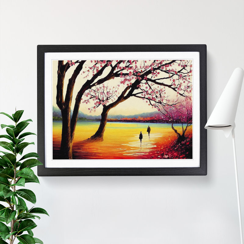 Cherry Blossom Tree Park Vol.5 - Framed Print, Black, 46cm H x 64cm W x 2cm D