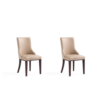 Shubert Vegan Leather and Velvet Upholstered Dining Side Chair