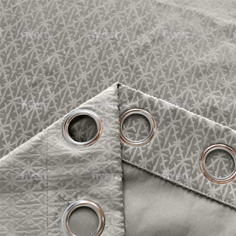 Adwita Temple Blackout Eyelet Curtain Panel Pair, 229" W x 229" L, Silver