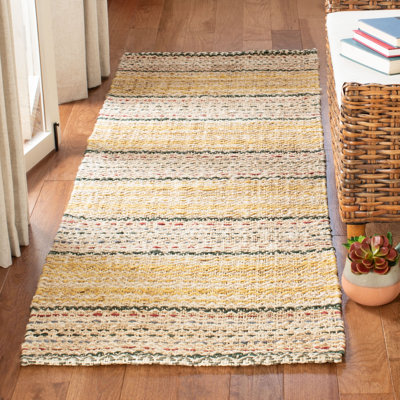 Jahiem Natural Fiber Hand Woven Jute Striped Rug