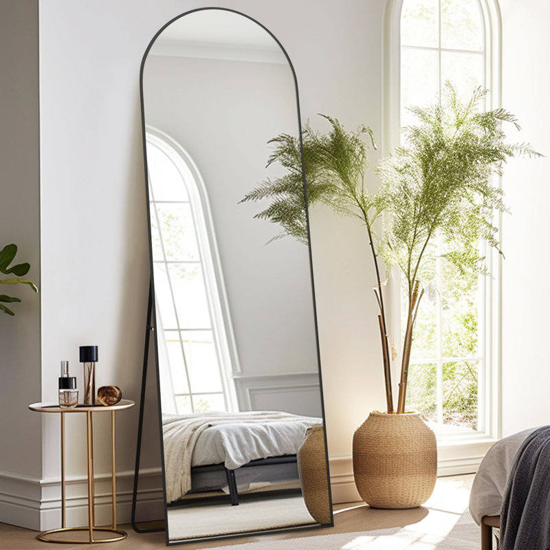 Aluminium Arch Mirror, Black, 179 cm H x 65 cm W
