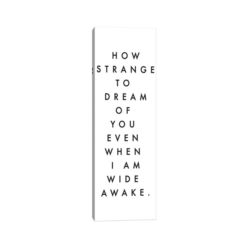 How Strange To Dream Of You by Honeymoon Hotel - Wrapped Canvas Panoramic Print, 30.48 cm H x 91.44 cm W x 1.91 cm D