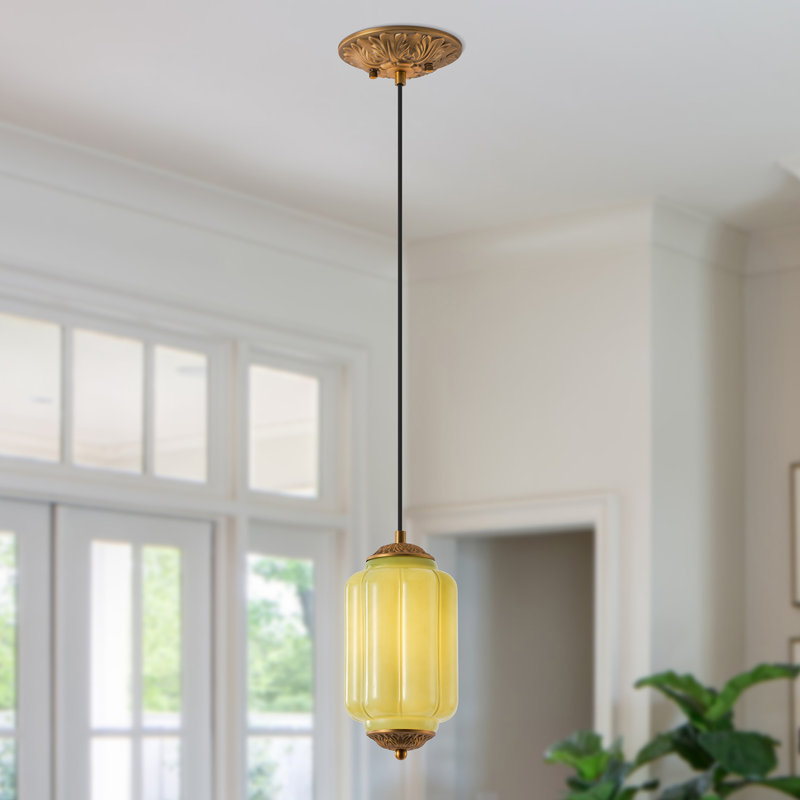 Luminaire suspendu cylindrique 1 lumière pour îlot de cuisine, Vert