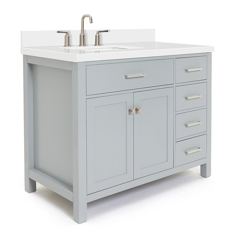 Ensemble de meuble-lavabo simple 43 po Abbate, gris