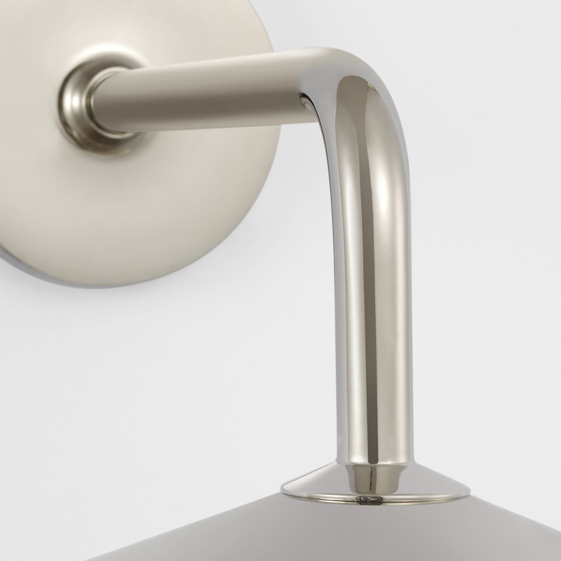 Amber Lewis Ponce 9" Sconce, Polished Nickel, Nickel, 8.5" H x 13" W x 17" D