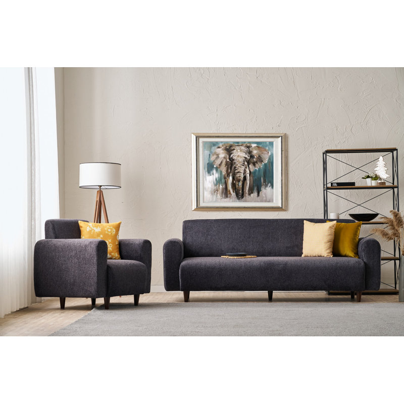 Bolat Living Room Set, Anthracite