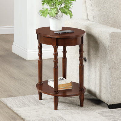 Moravian Oval End Table with Shelf
