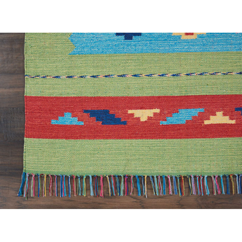 Tapis bleu bohémien Farrah, Rectangle 8 pi x 10 pi