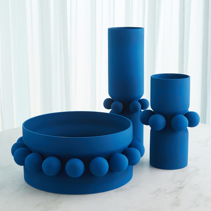 Hera Handmade Ceramic Table Vase, Cobalt, 20.75" H x 8" W x 8" D