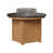 Hammered Top Black with Natural Teak Base