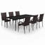 Adden 6 - Person Wicker Patio Dining Set with Rectangular Table-141673472-141673473