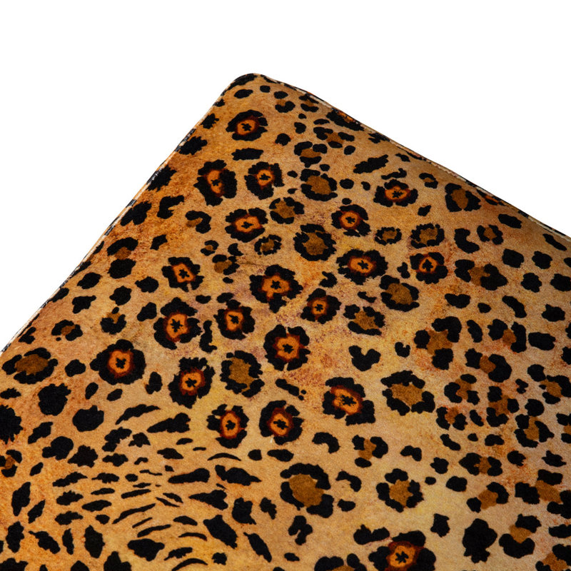 Cube Ottoman - Safari Spot - Velvet, Gold