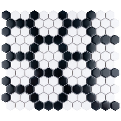 Carreau de mosaïque mural en porcelaine de 10 po 1/4 po x 11-7 / 8 po Metro White