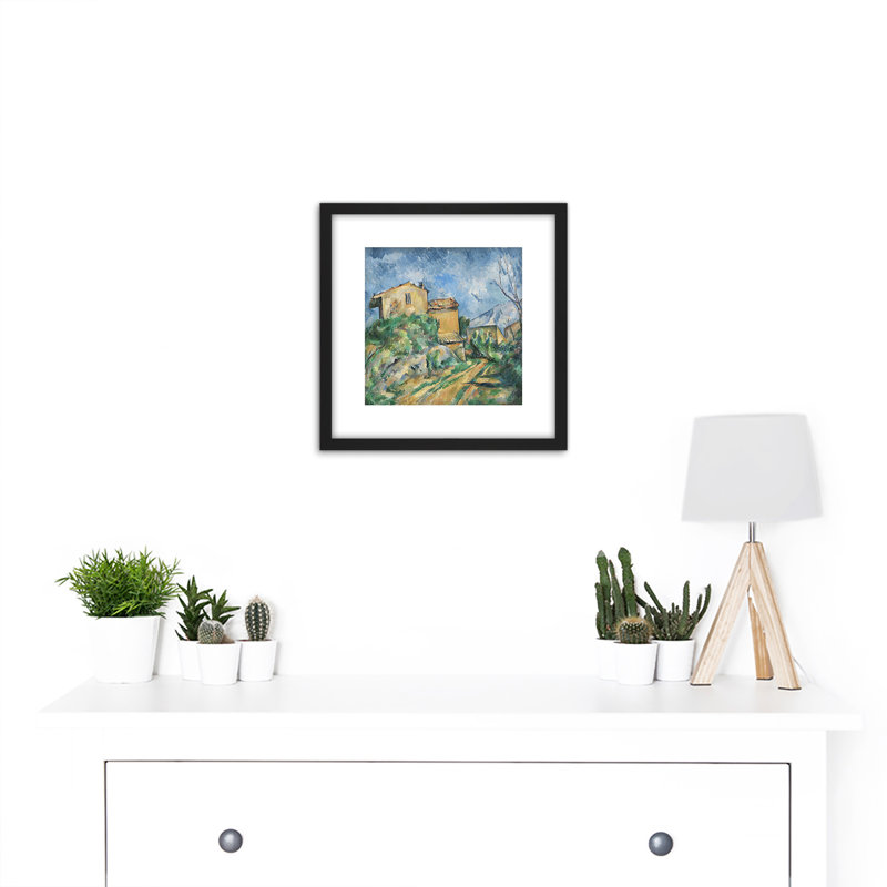 Paul Cezanne Maison Maria With A View Of Chateau Noir Cropped - Single Picture Frame Painting