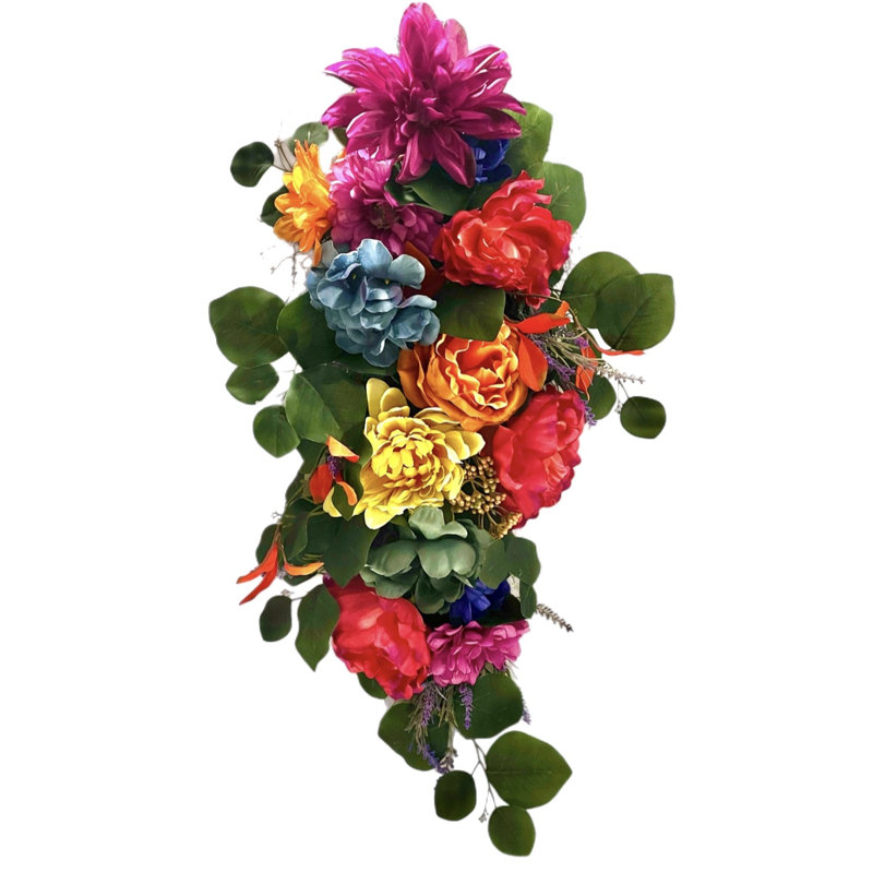 Couronne florale lumineuse 24 po x 14 po
