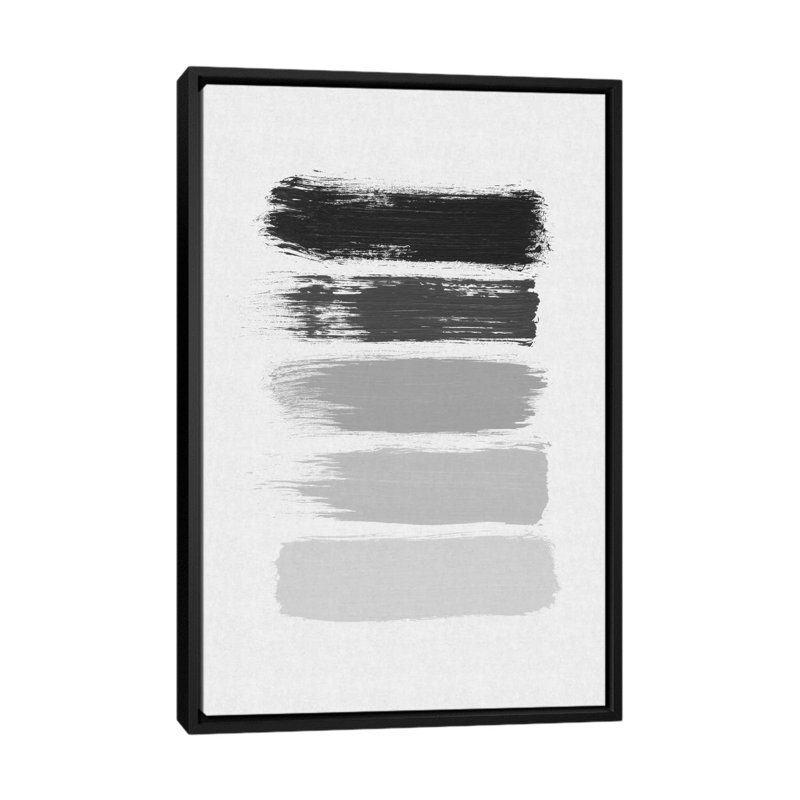 «Stripes», impression sur toile, H 26 po x l 18 po x P 1,5 po, Toile avec cadre noir, Pas de tapis