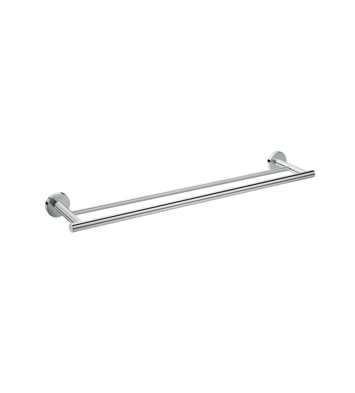 Chrome Dual Bar Modern Wall Mounted Towel Rack