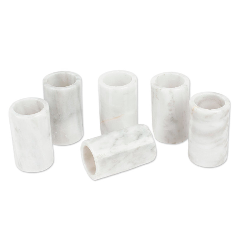 Novica Handmade Ethereal Modernity Onyx Tequila Glasses