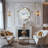 Round Wall Clock Twinkle Crystal Diamond Wall Clock With Silver Beveled Glass Edging