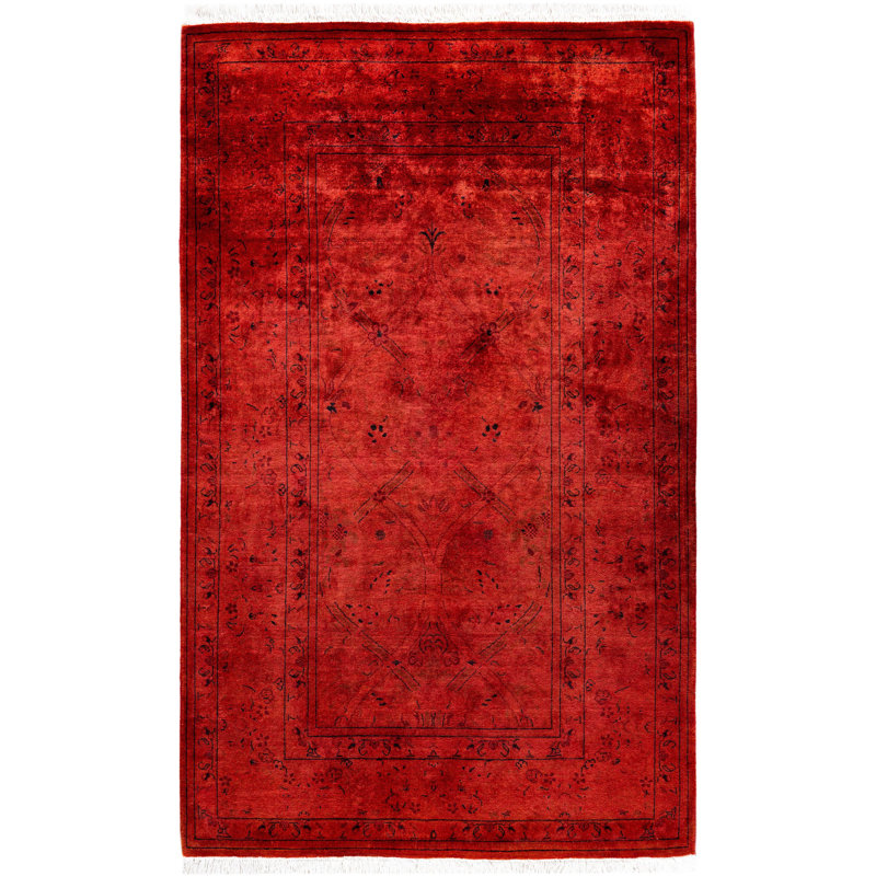 Overdyed One-of-a-Kind 3' 3" X 5' 4" Hand Knotted Area Rug