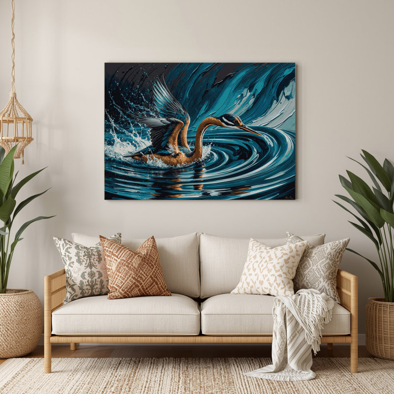 Art mural gris en faune sauvage, H 20 po x l 30 po